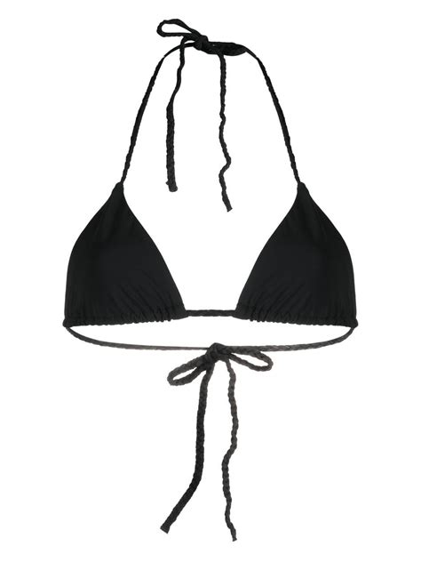 TOTÊME Triangle cup Halterneck Bikini Top Black Editorialist