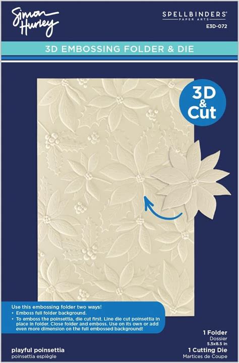 Amazon Spellbinders E D Playful Poinsettia D Embossing Folder