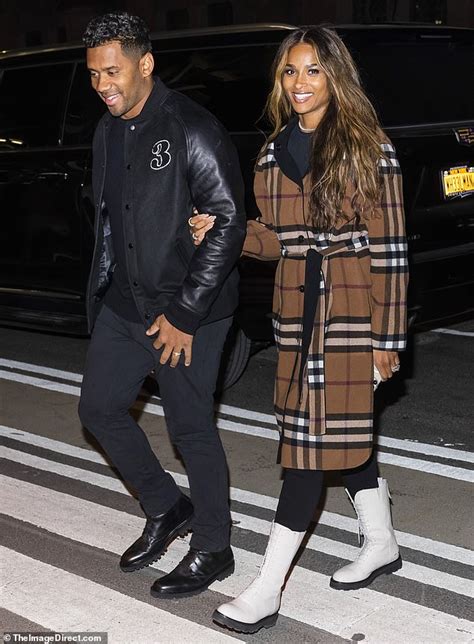 Ciara Models Burberry Trench Coat While Stepping Out For Date With