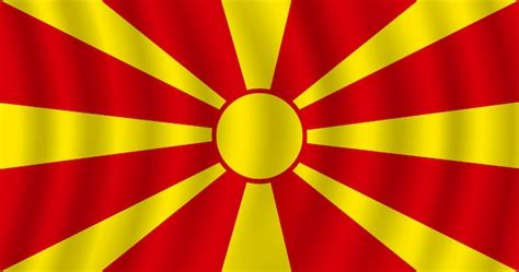 Premium Vector Flat Illustration Of North Macedonia National Flag