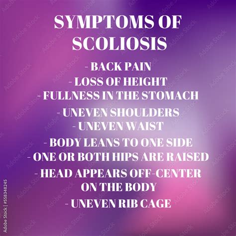 symptoms of Scoliosis. Vector illustration for medical journal or ...