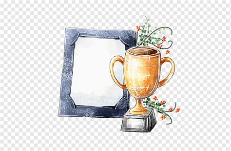 Trophy Loving Cup Drawing Illustration Border Trophy Glass Frame