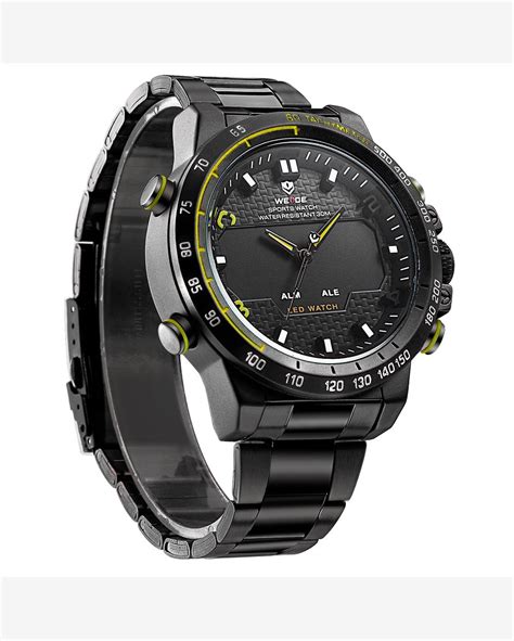 Riachuelo Rel Gio Masculino Weide Anadigi Wh B Preto E Amarelo