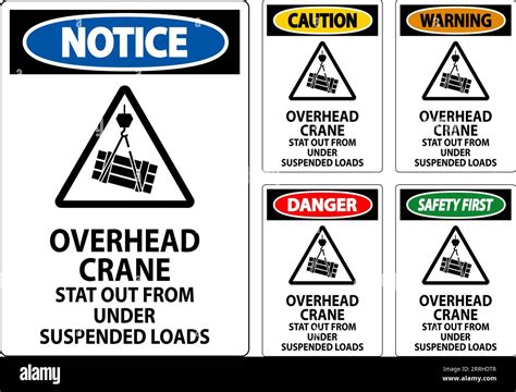 Caution Sign Overhead Crane Suspended Loads Stock Vector Image Art