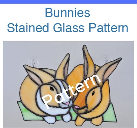 Stained Glass Bunnies Pattern Bunny Panel Pdf Instant Download Etsy