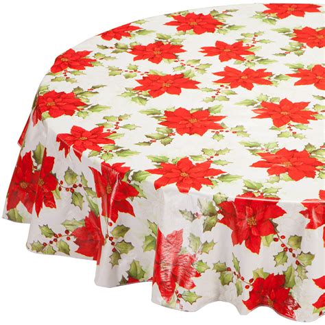 Poinsettia Vinyl Table Cover Walmart