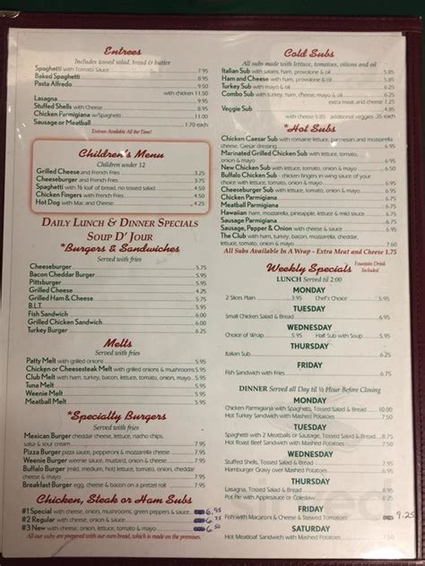 Micheles Oip Restaurant And Pizzeria Menus In Reedsville Pennsylvania