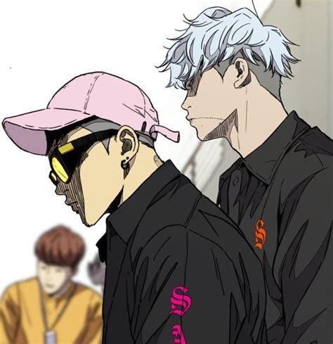 Two Anime Characters Are Facing Each Other And One Is Wearing A Pink