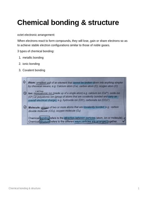 Chemical Bonding Structure.. | PDF | Chemical Bond | Ion