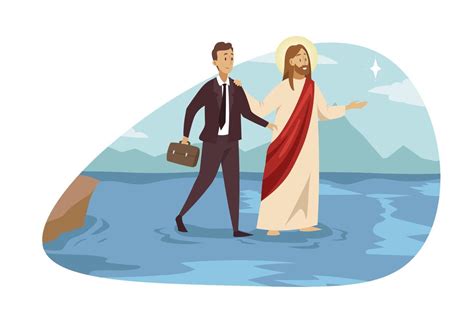 Jesus Walking On Water Vector Art, Icons, and Graphics for Free Download