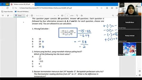 Kelas Matematik Form 1 Youtube