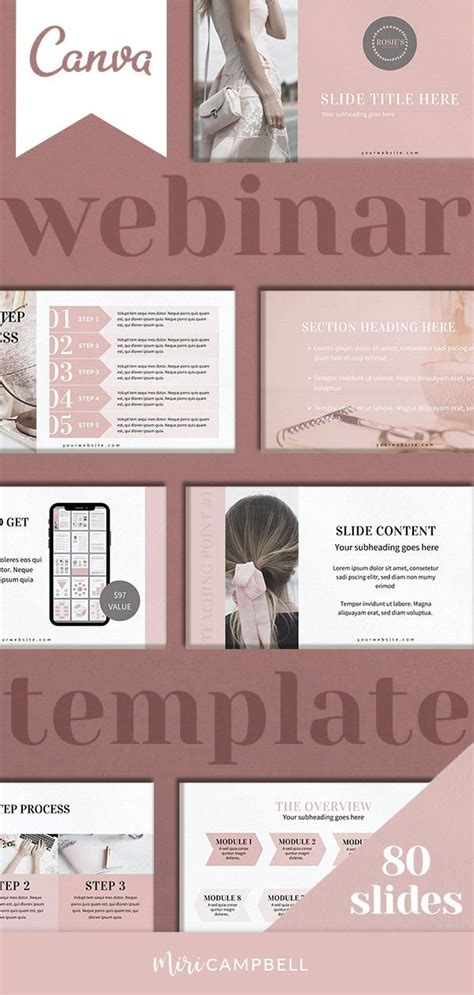 Webinar Slide Deck Template Bundle Canva Presentation Templates