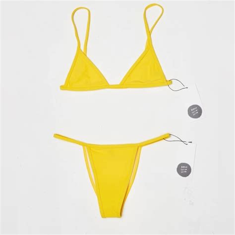 Revolve Swim Yellow Triangle Bikini Set By Basic Swim Poshmark