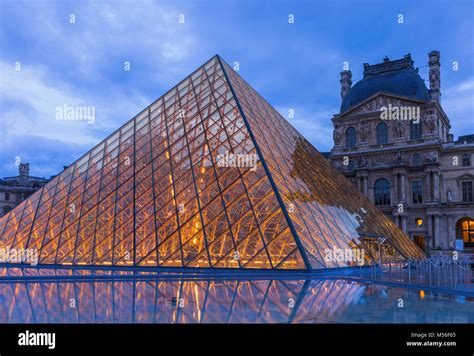 The Louvre Pyramid In Paris France Stock Photo Alamy