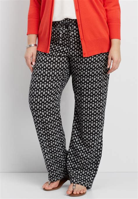 Plus Size Printed Wide Leg Pants Printed Wide Leg Pants Wide Leg