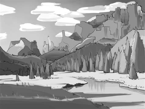 I tried to sketch natural environment for the first time! I was always ...