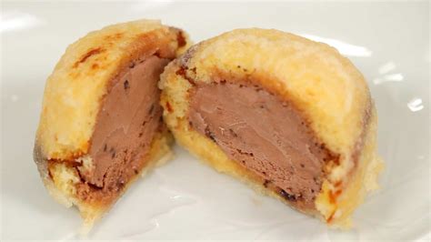 Ice Cream Tempura Recipe (Fried Ice Cream Wrapped with Castella Cake) - Cooking with Dog