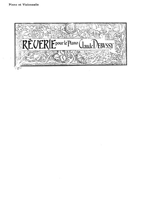 Rêverie (Debussy, Claude) - IMSLP: Free Sheet Music PDF Download