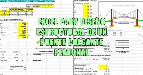 🥇plantilla Excel Para DiseÑo Estructural De Un Puente Colgante Peatonal ⭐⭐⭐⭐⭐ Requisitos Y Mas