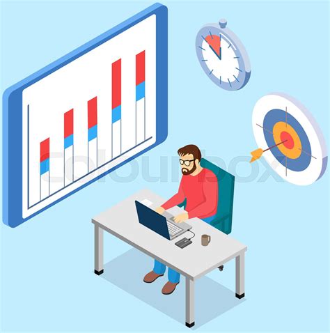 Employees Analyze Statistical Indicators Business Data Characters Work With Marketing Research