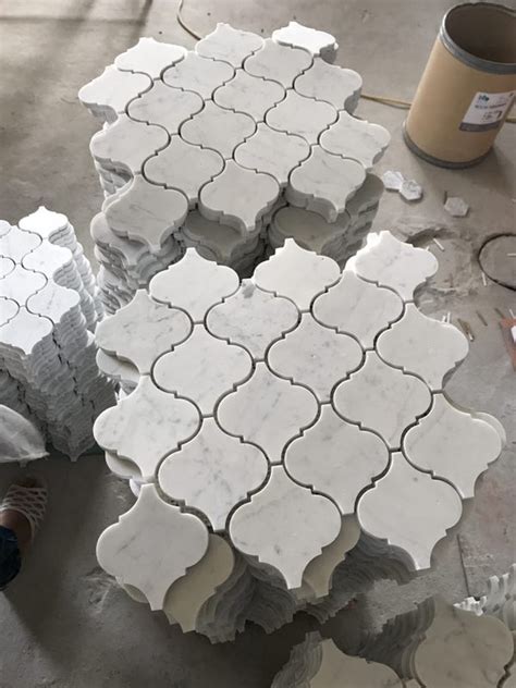 Stone Mosaic Decoration Stones Bianco Carrara White Arabesque