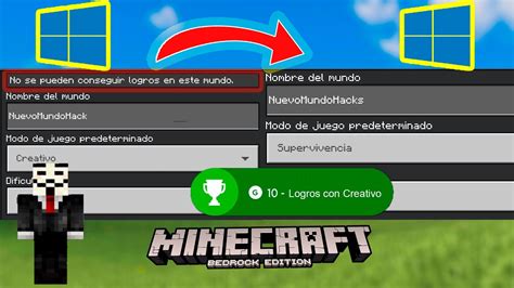 Desbloquear Logros En Creativo Minecraft Bedrock Windows 10 YouTube