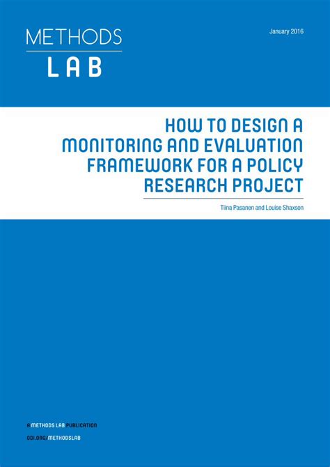 PDF How To Design A Monitoring And Evaluation Framework For A