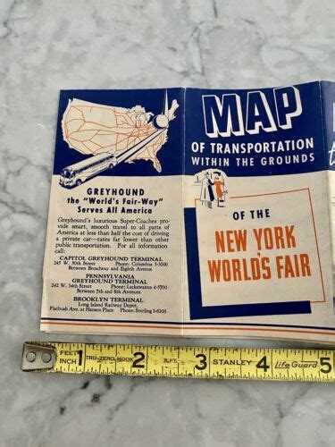 1939 Map Greyhound Bus Tours By Bus And Boat New York Worlds Fair