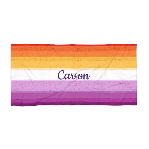 Custom Lesbian Pride Flag Beach Towel Personalized Beach Etsy