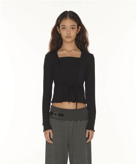 Musinsa Dearstalker Elin Cardigan Layered Tee Black