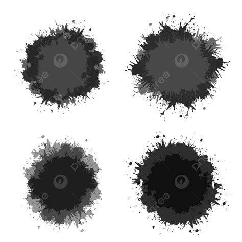 Grunge Spots Vector Hd Images Set Of Grunge Watercolor Ink Spots