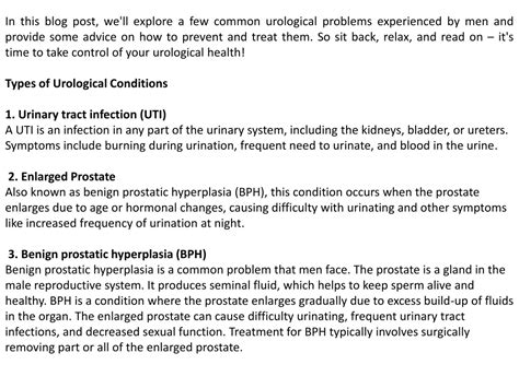 Ppt What Urological Problems In Men Indicate And What You Should Know