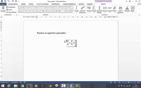 como inserir frações no word YouTube