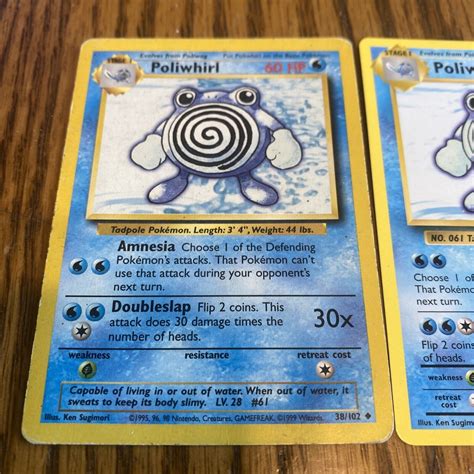 Pok Mon Tcg Poliwhirl Base Set Regular Unlimited Uncommon Set Of