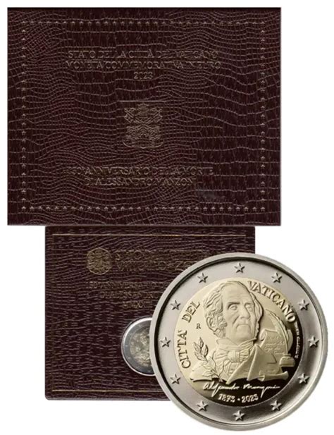 COFFRET BU 2 euros commémorative Vatican 2023 Alessandro Manzoni EUR 37