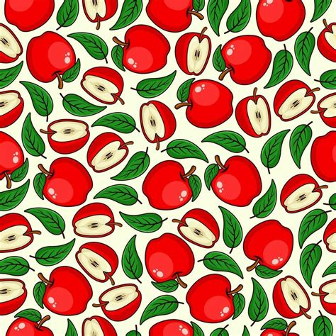 Apple Fruit Seamless Pattern Background Illustration 27530512 Vector