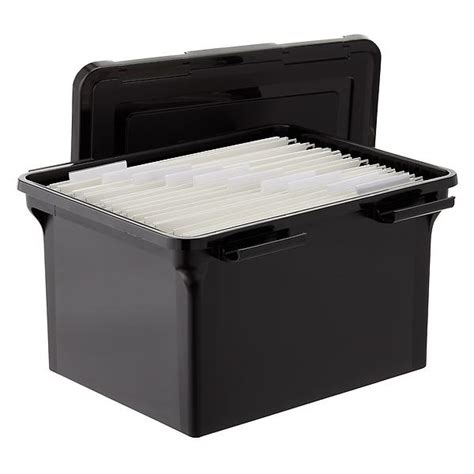 Iris Black Weathertight File Box The Container Store