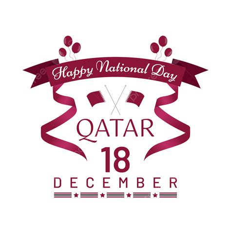 Qatar National Day Vector Design Images Flag And Ribbon Illustration