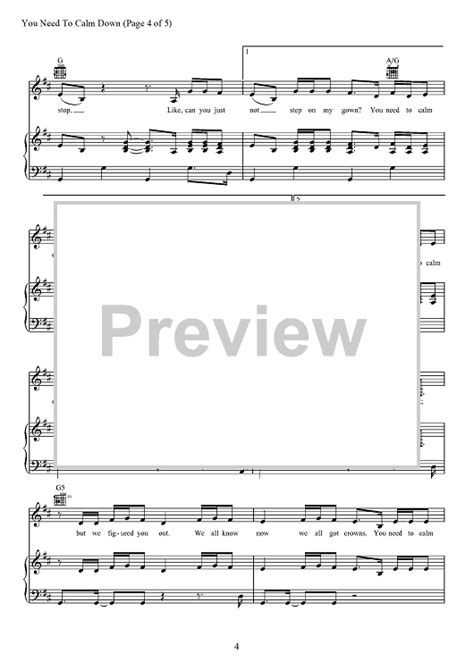 You Need To Calm Down Sheet Music By Taylor Swift For Piano Vocal