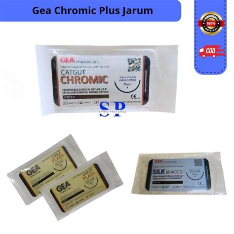 Jual Ecer Gea Catgut Plain Chromic Silk 2 0 3 0 Dengan Jarum Benang