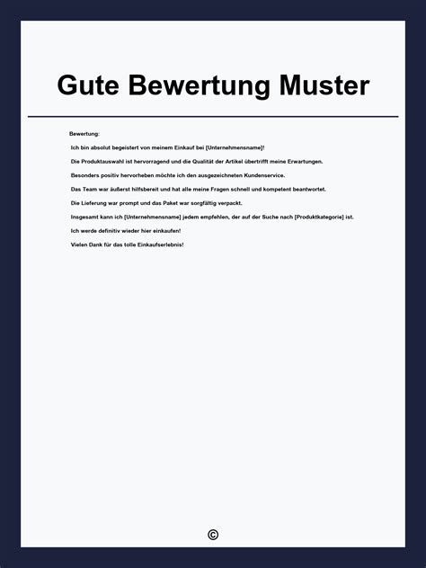 Gute Bewertung Muster