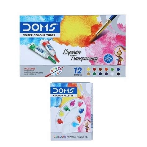 Doms Acrylic Dome Water Colour Tube Packaging Type Box Packaging