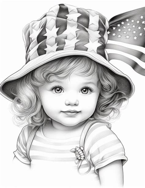 Premium Photo | Cute baby celebrate american wear a hat american flag