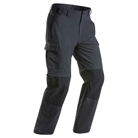 Men Trekking Modular Zip-Off Trousers MT100 - Grey