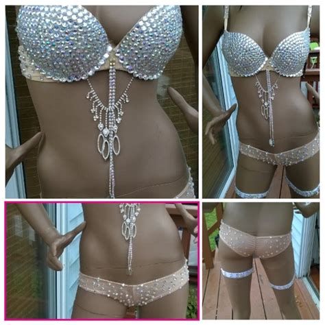 Custom Rave Bra Rhinestone Bra With Center Chain And Etsy