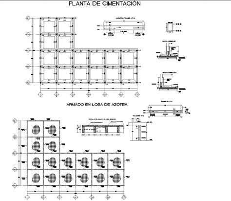 Wall section and foundation detail elevation and plan layout file - Cadbull