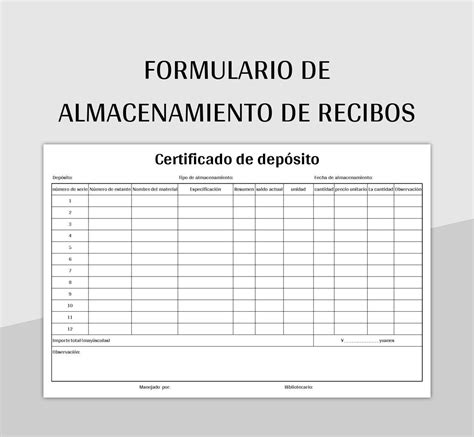 Plantillas Recibo De Material Para Excel Gratis y Hojas de Cálculo de