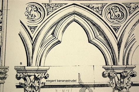 1872 Large Antique Plate of Gothic Architectural by bananastrudel