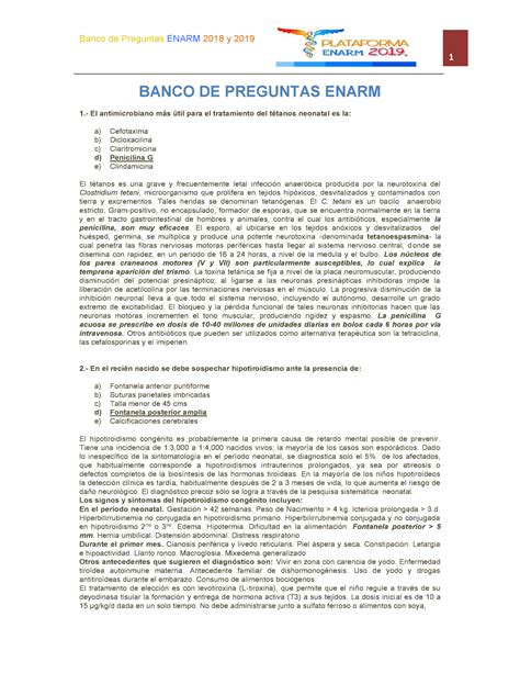 Banco De Preguntas Banco De Preguntas Enarm Y