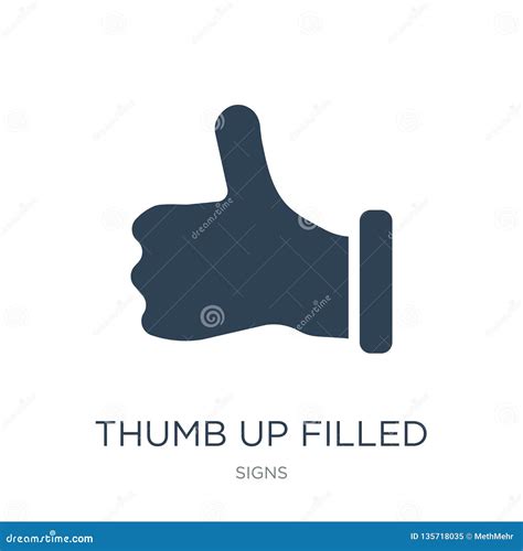 Thumb Up Filled Gesture Icon On White Background Simple Element